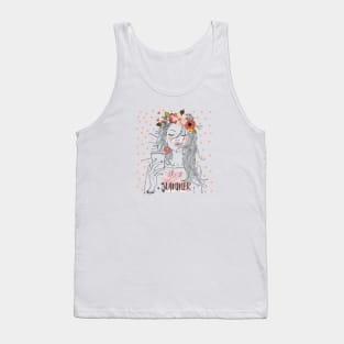 Floral Hair 5 Tank Top